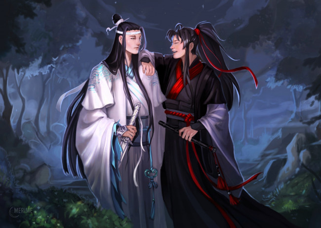 Обои картинки фото аниме, mo dao zu shi, вэй, усянь, лань, ванцзи