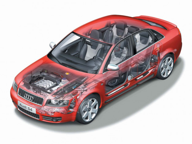 Обои картинки фото audi, s4, автомобили, рентген