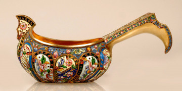 Картинка разное посуда столовые приборы кухонная утварь роспись эмаль ковш