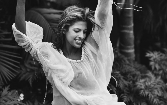 Обои картинки фото Eva Mendes, девушки, , , черно-белое, фото