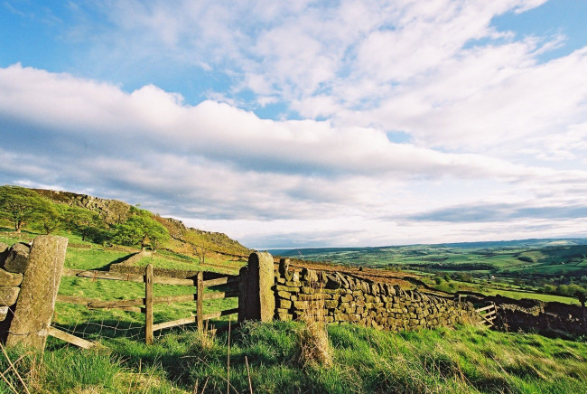Обои картинки фото разное, сооружения, постройки, derbyshire, англия, изгородь