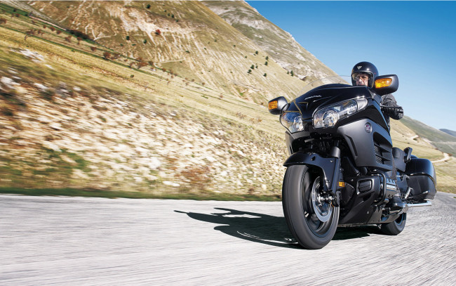 Обои картинки фото мотоциклы, honda, motorcycle, f6b, gold, the, wing