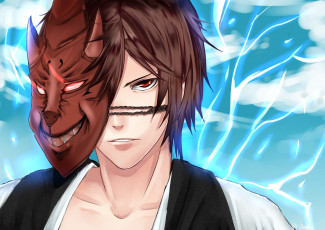 Картинка аниме -angels+&+demons маска lachrimae парень skye rei art улыбка взгляд