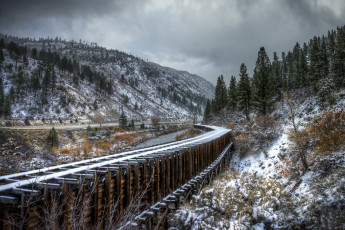 Картинка природа дороги тучи дорога лес горы