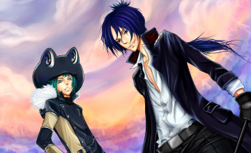 Картинка аниме katekyo+hitman+reborn реборн учитель мафиози небо облака закат рокудо мукуро иллюзионисты парни фран