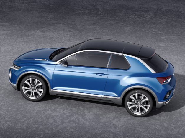 Обои картинки фото автомобили, volkswagen, t-roc, concept, 2014, синий
