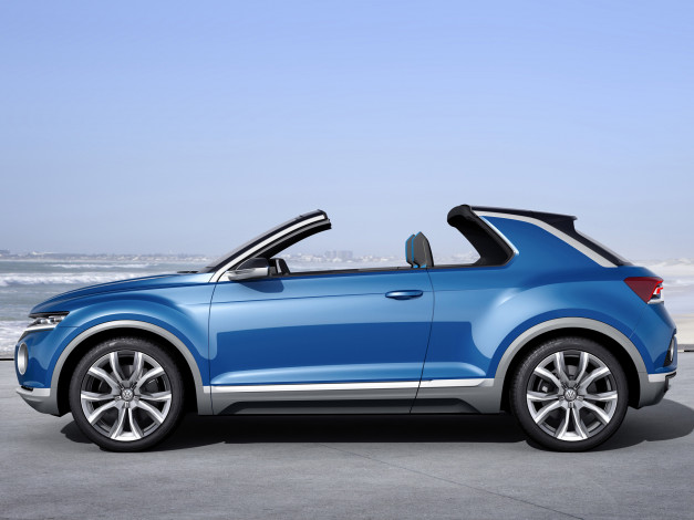 Обои картинки фото автомобили, volkswagen, t-roc, concept, 2014, синий