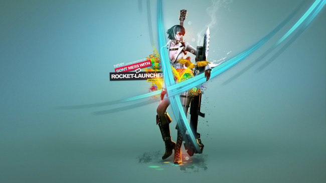 Обои картинки фото видео игры, devil may cry 4, очки, оружие, гитара, надписи, devil, may, cry, девушка, art