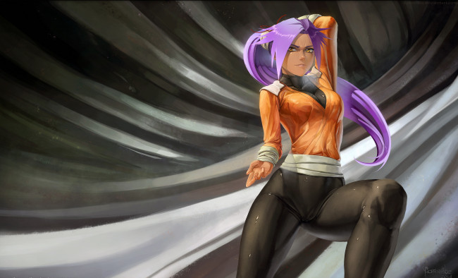 Обои картинки фото аниме, bleach, девушка, поза, взгляд, блич, ёруичи