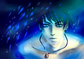 Картинка рисованное -+ +аниме взгляд парень лицо