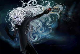 Картинка рисованное -+ +аниме когти волосы кровь парень