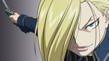 Картинка аниме fullmetal+alchemist взгляд fullmetal alchemist olivier mira armstrong оружие злость