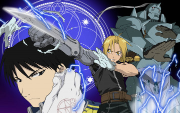 Картинка аниме fullmetal+alchemist roy mustang alphonse elric fullmetal alchemist edward