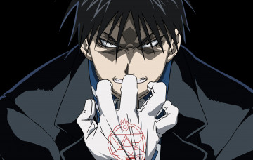 Картинка аниме fullmetal+alchemist злость roy mustang взгляд парень арт рука fullmetal alchemist