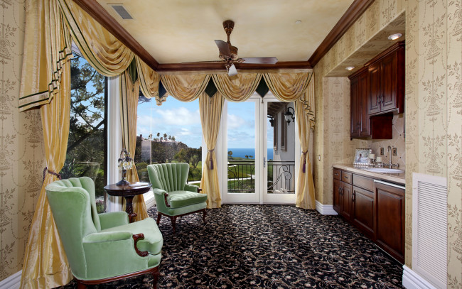 Обои картинки фото интерьер, гостиная, кресло, шторы, дизайн, фото