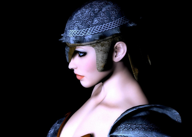 Обои картинки фото 3д графика, портрет , portraits, взгляд, фон, девушка