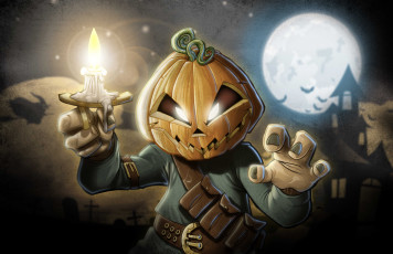 Картинка праздничные хэллоуин тыква свеча фон