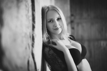 Картинка девушка девушки -unsort+ Черно-белые+обои модель
