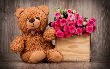 Картинка с+8+марта праздничные мягкие+игрушки цветы 8 марта мишка поздравления праздник