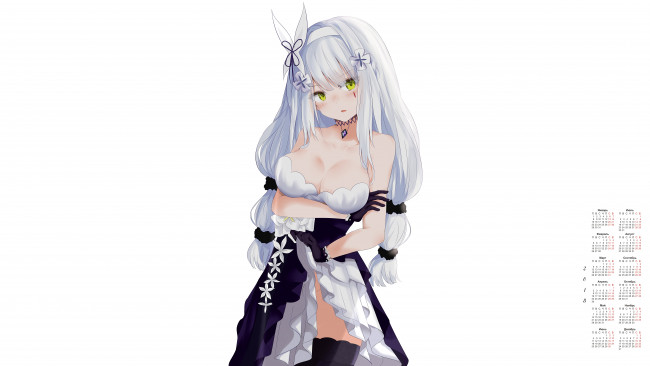 Обои картинки фото календари, аниме, взгляд, девушка