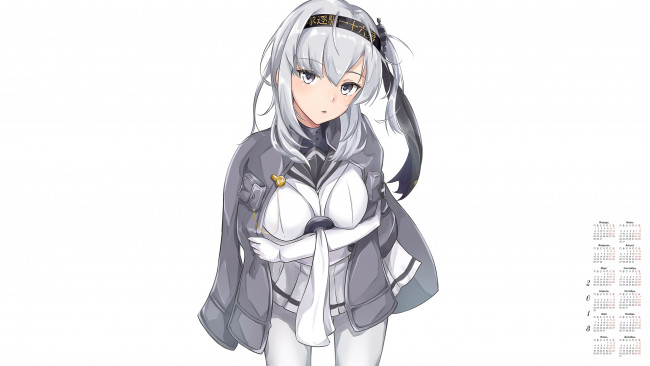 Обои картинки фото календари, аниме, взгляд, девушка