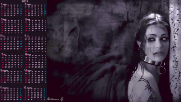 Картинка календари фэнтези лицо кровь девушка