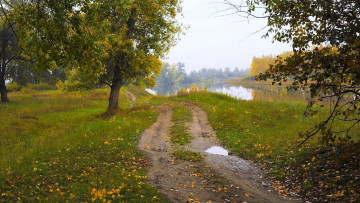 Картинка природа дороги лужа дорога