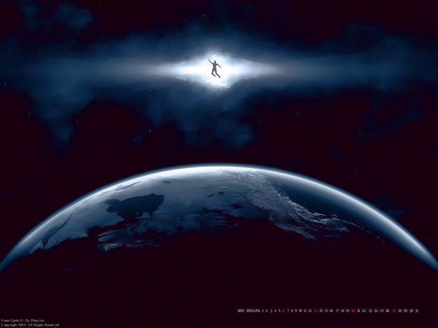 Обои картинки фото календари, фэнтези, планета, человек