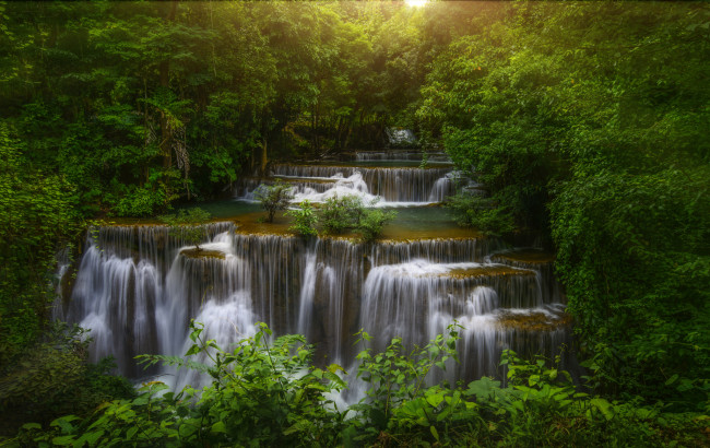 Обои картинки фото природа, водопады, водопад, река, камни