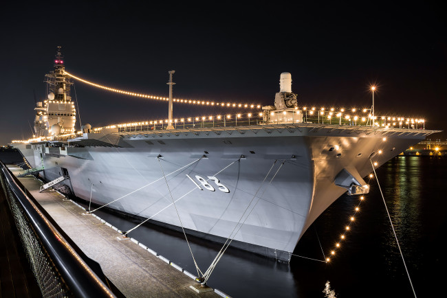 Обои картинки фото js izumo, корабли, авианосцы,  вертолётоносцы, вмф