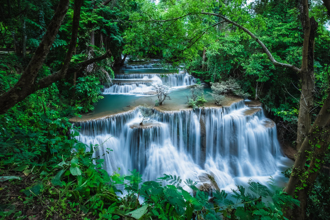 Обои картинки фото природа, водопады, водопад, река, камни