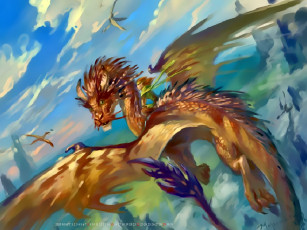 обоя календари, фэнтези, дракон, полет, calendar, 2020