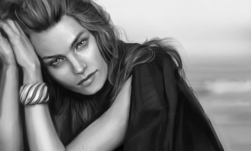 Картинка рисованное люди девушка фон взгляд