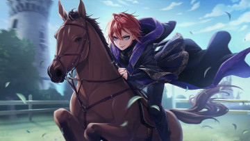 Картинка twisted+wonderland аниме парень лошадь всадник барьер