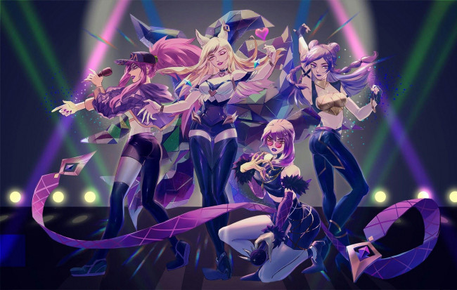 Обои картинки фото видео игры, league of legends, kda, ahri, akali, kaisa, evelyn