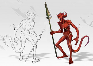 Картинка видео+игры pathfinder +wrath+of+the+righteous демон копье