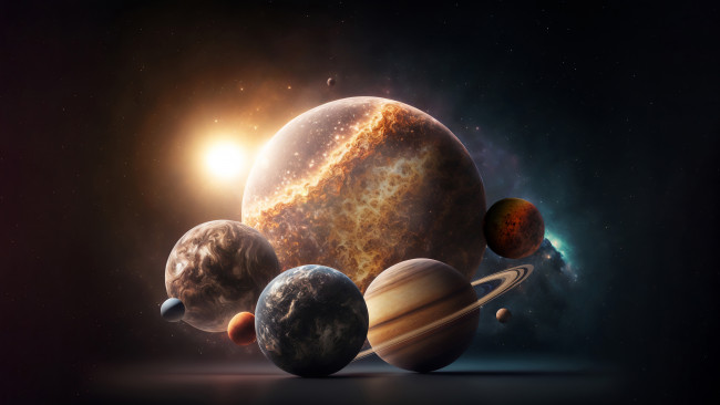 Обои картинки фото космос, арт, планеты