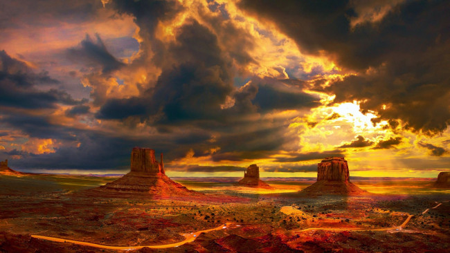 Обои картинки фото monument valley, utah, природа, горы, monument, valley