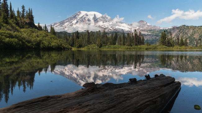 Обои картинки фото bench lake, mt rainier, washington, природа, реки, озера, bench, lake, mt, rainier