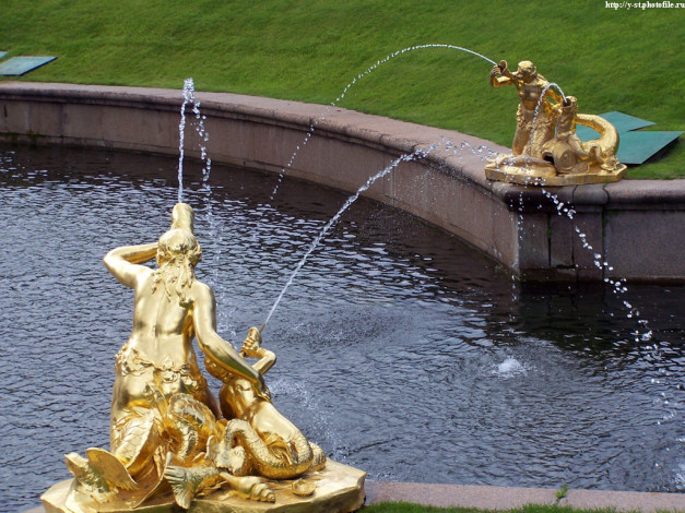 Обои картинки фото петергоф, нижний, парк, лето, 2005, города, санкт, петербург, россия