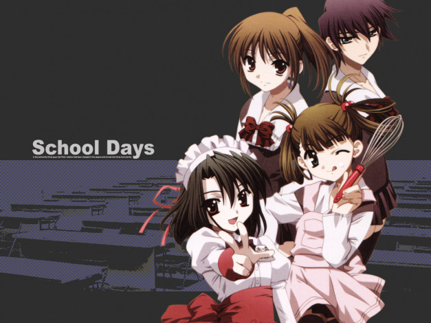 Обои картинки фото аниме, school, days