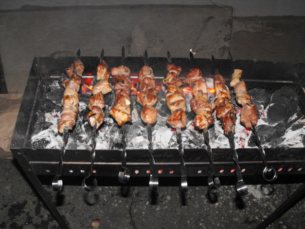 Обои картинки фото еда, шашлык, барбекю