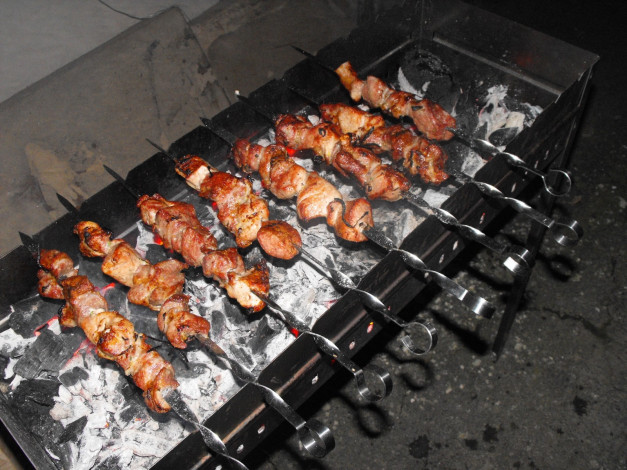 Обои картинки фото еда, шашлык, барбекю