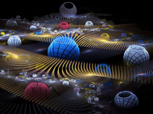 Картинка 3д графика fractal фракталы цвета узор фон