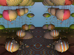 Картинка 3д графика fractal фракталы цвета узор фон