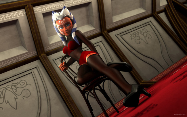 Обои картинки фото 3д, графика, creatures, существа, девушка, комната