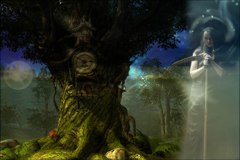 Картинка фэнтези фотоарт смерть дуб