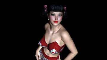 Картинка 3д+графика people+ люди фон девушка взгляд