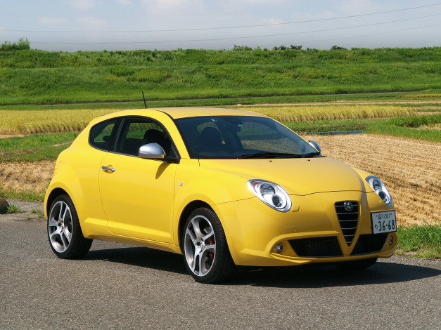 Обои картинки фото автомобили, alfa romeo, mito, alfa, romeo, желтый, 955, imola
