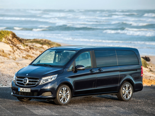 Обои картинки фото автомобили, mercedes-benz, темный, 2014, v, 250, bluetec